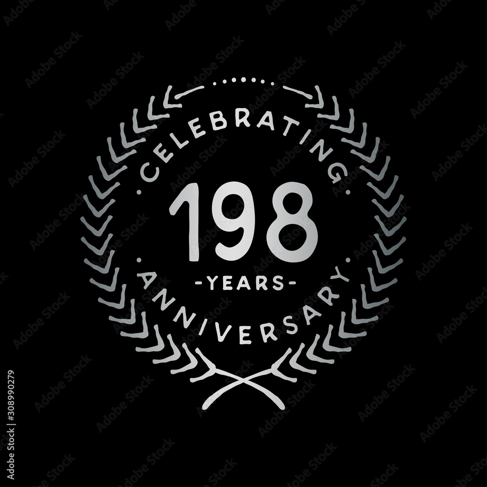 198 years design template. 198th vector and illustration. 198 years design template. 198th vector and illustration.