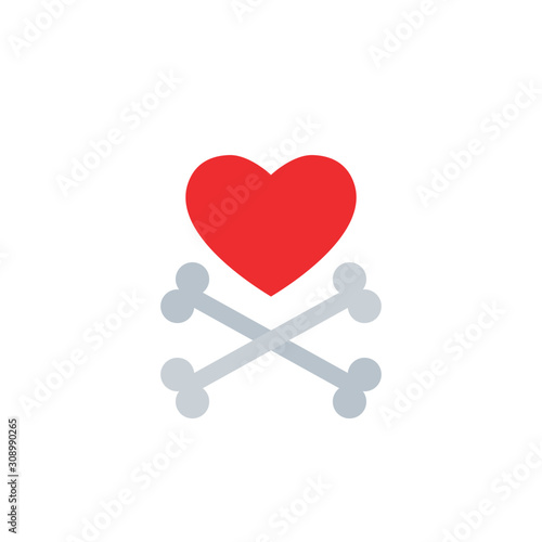 Love and the Crossbones. Vector Illustration
