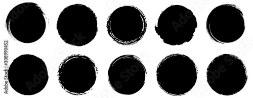 Grunge banner collection. Grounge round shapes big set. Vector