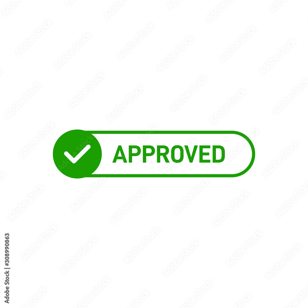 Approved sign icon design isolated on white background. Vector illustration Approved sign icon design isolated on white background. Vector illustration