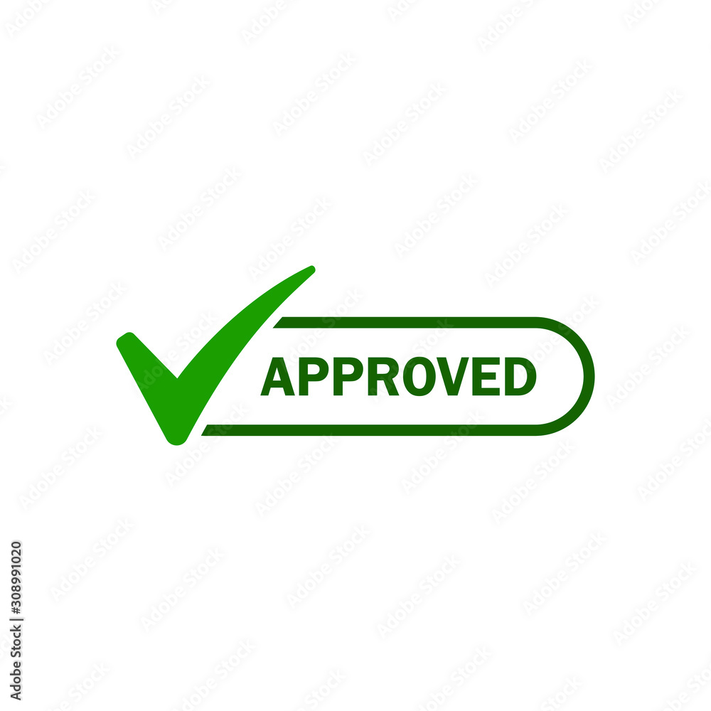 Approved sign icon design isolated on white background. Vector illustration Approved sign icon design isolated on white background. Vector illustration