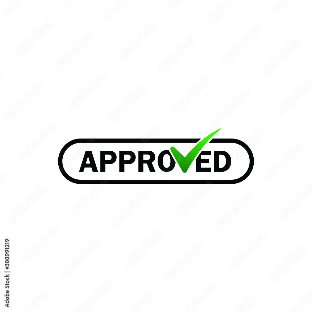 Approved sign icon design isolated on white background. Vector illustration Approved sign icon design isolated on white background. Vector illustration