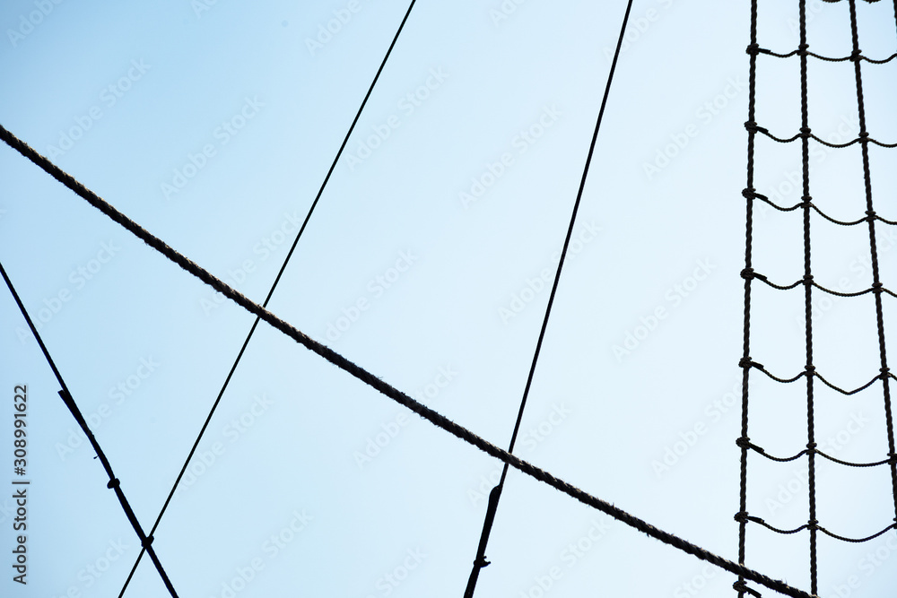 Background from rigging rope system Background from rigging rope system