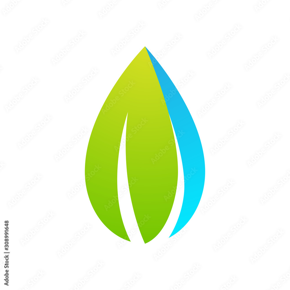 Abstract sign of Leaf and the water Abstract sign of Leaf and the water