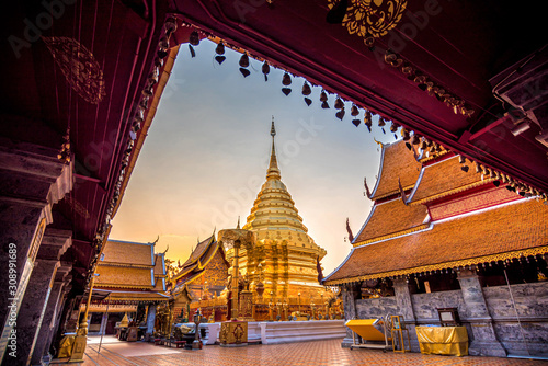 Wat Phra That Doi Suthep, the most famous temple in Chiang Mai, Thailand