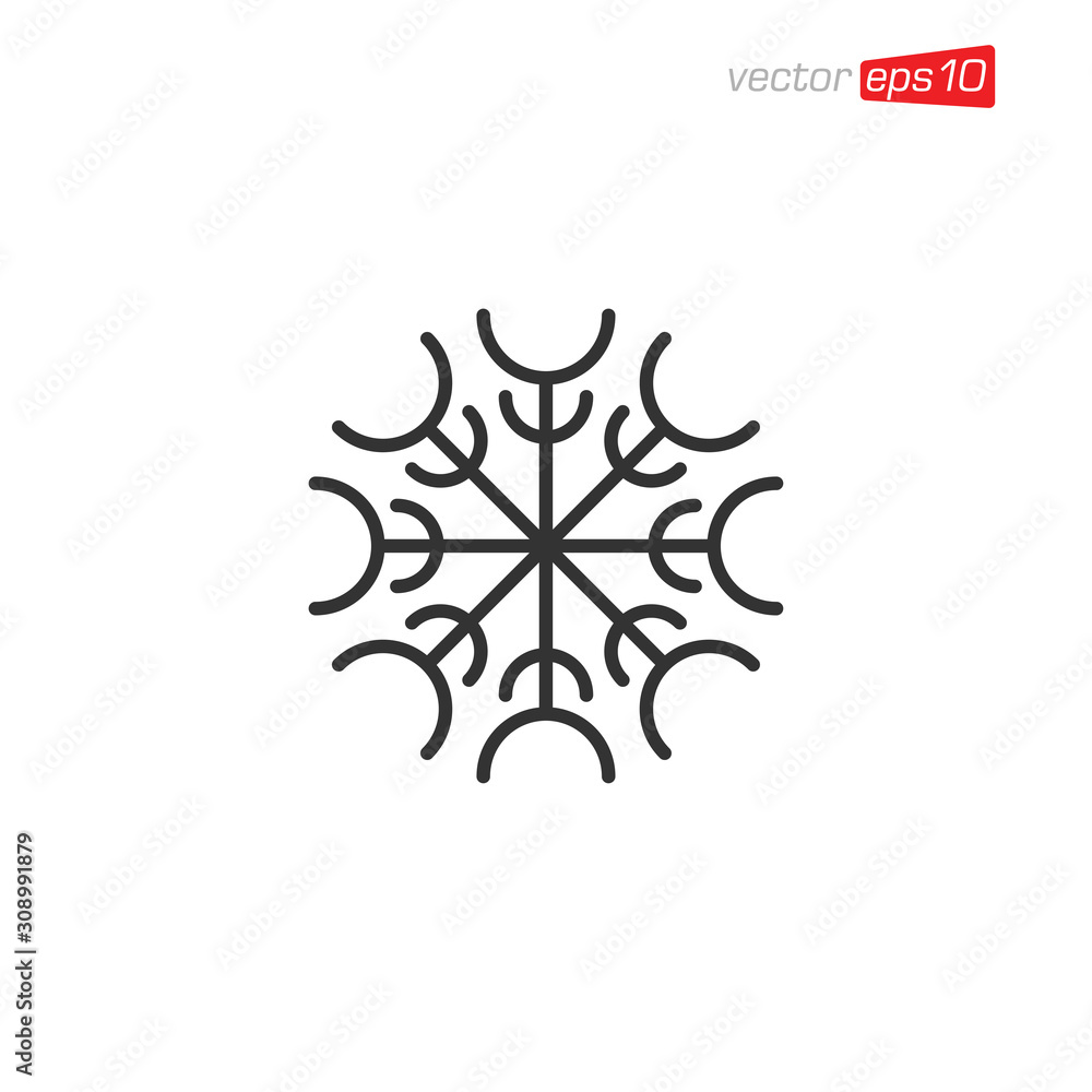 Snowflakes Icon Design Vector Template