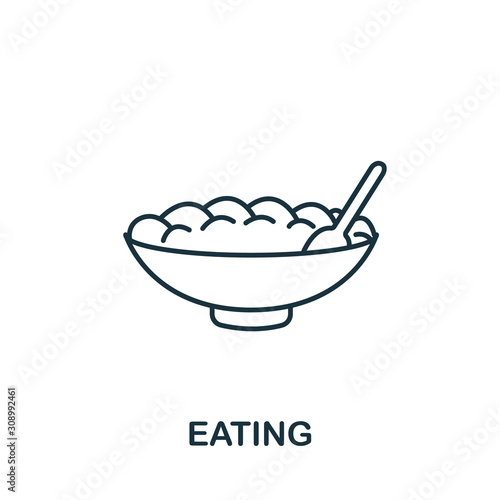 Eating icon from hobbies collection. Simple line element Eating symbol for templates, web design and infographics