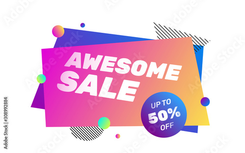 Wallpaper Mural Modern colorful forms for sale flyer. Sharp forms, rectangular shapes, stripy lines. Gradient color. Template for logo, flyer or presentation slides. Vector illustration Torontodigital.ca