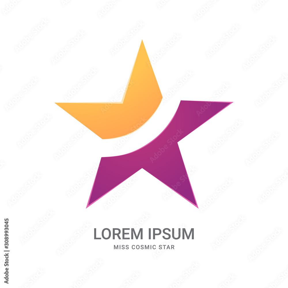 Abstract orange purple star. Vector Illustration Abstract orange purple star. Vector Illustration
