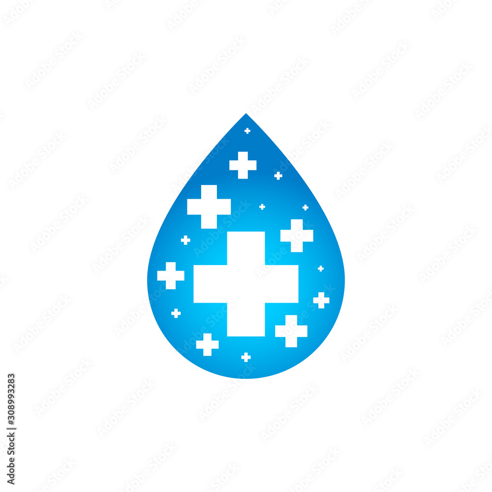 Obraz premium Abstract Plus inside Blue Water. Vector Illustration