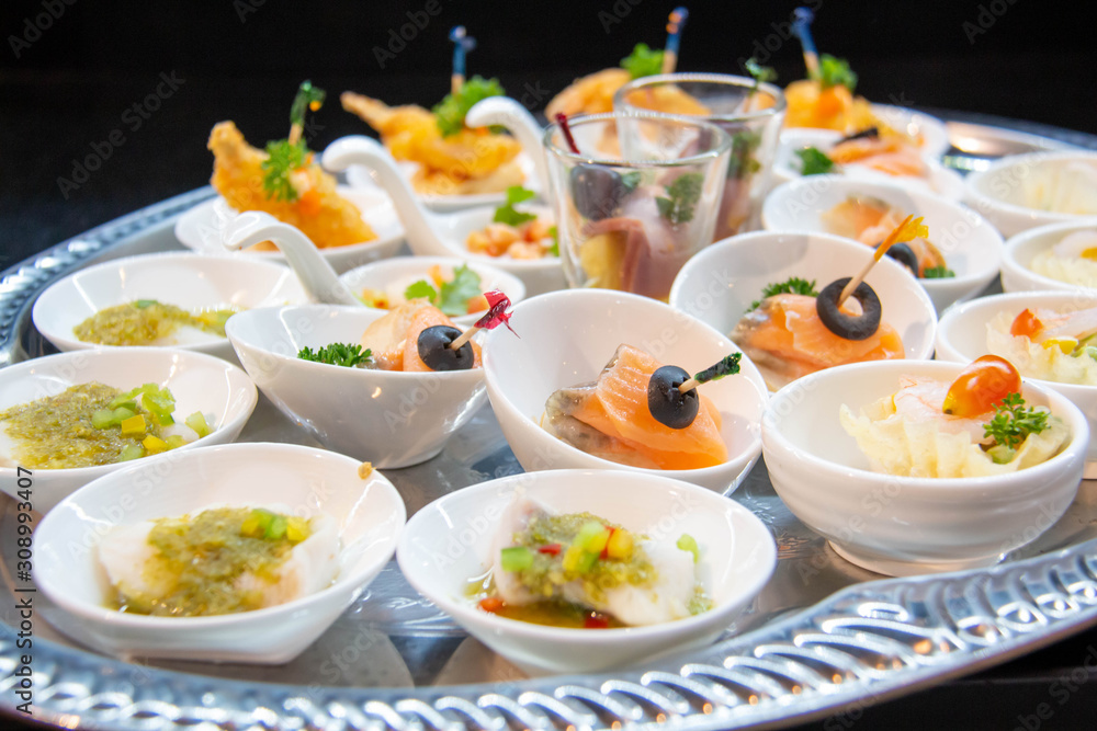 food cocktail on try for party food cocktail on try for party