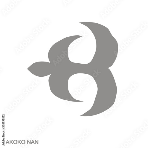 vector monochrome icon with Adinkra symbol Akoko Nan photo
