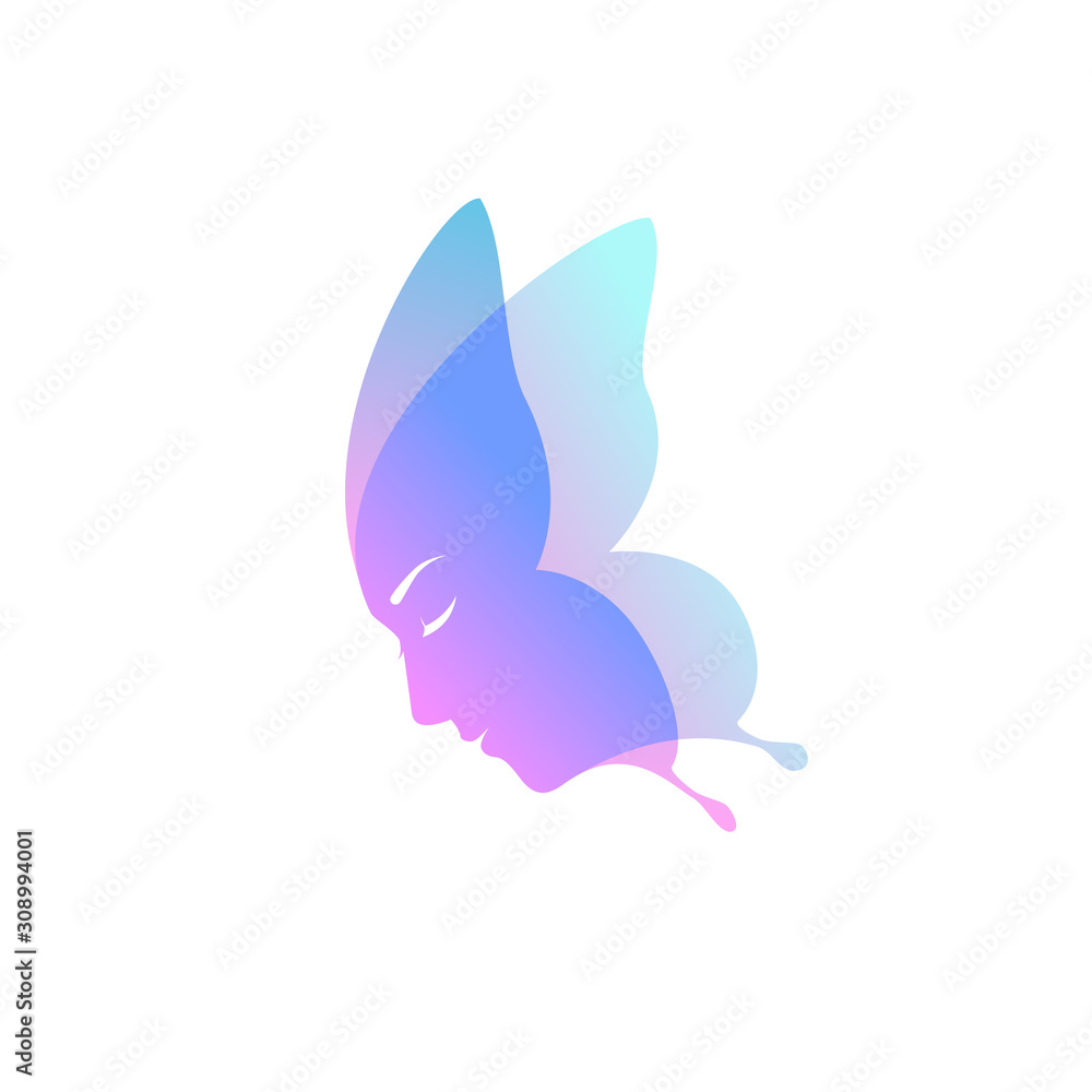 abstract Butterfly Female Face. Vector Illustration abstract Butterfly Female Face. Vector Illustration