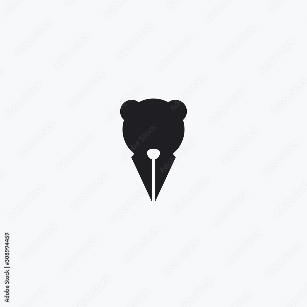 abstract Sign of a bear writer. Vector Illustration abstract Sign of a bear writer. Vector Illustration
