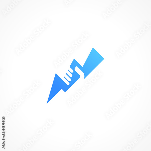 Free Download abstract Thunder Hold Logo. Isolated Vector Illustration - GFXLoad