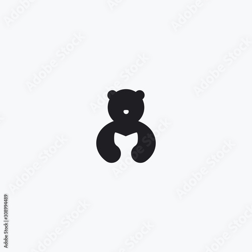 abstract sign of A bear read a book