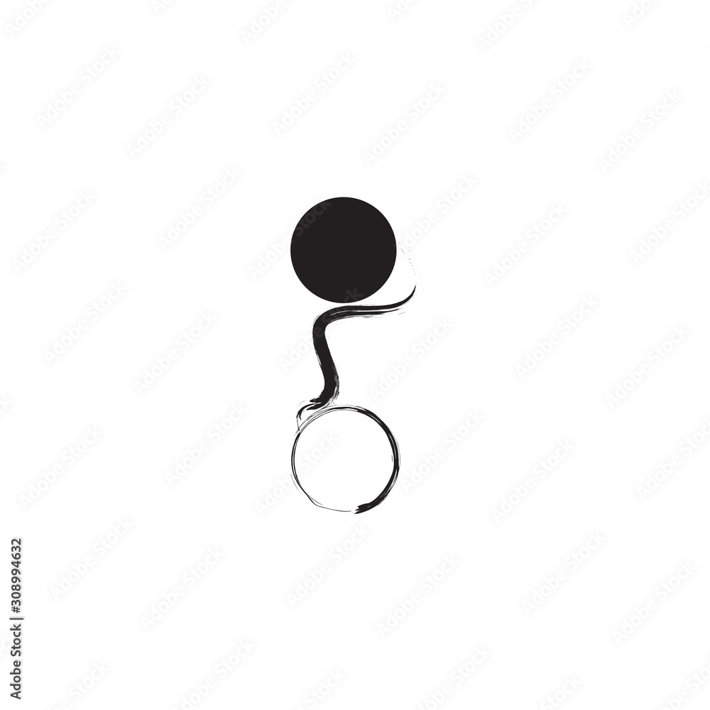 Simple modern abstract design of yin and yang symbol with brush stroke. Simple modern abstract design of yin and yang symbol with brush stroke.