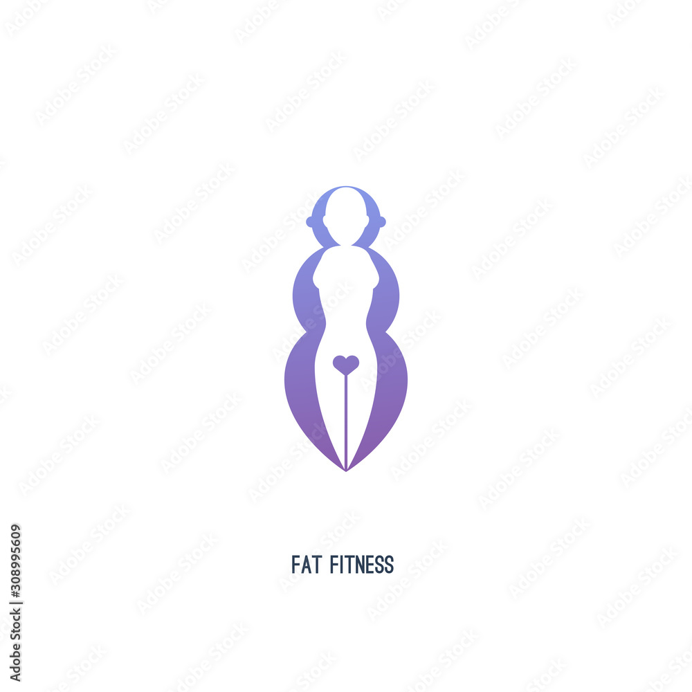 abstract sign of a slender woman inside fat body abstract sign of a slender woman inside fat body