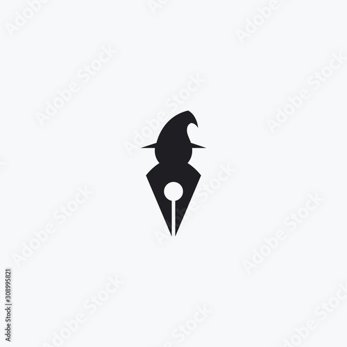 abstract sign of a writer wizard. Vector Illustration