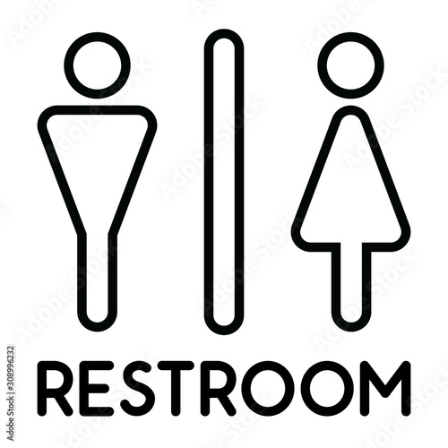 male female toilet restroom sign logo triangle style silhouette in black background