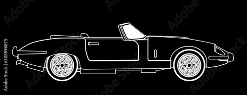 Classic Super Fast Sports Car Outline