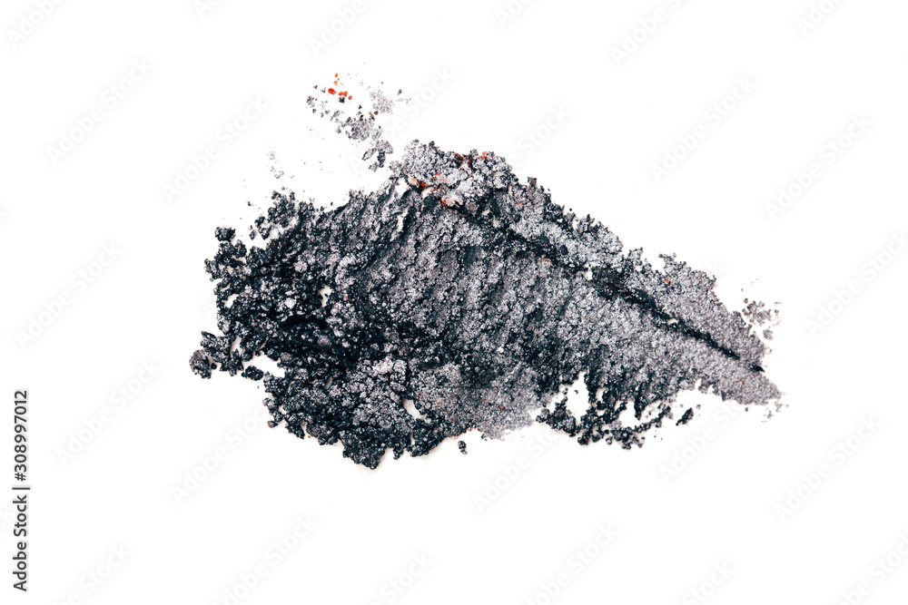 Gray eye shadows with shimmer. Cosmetics concept. Isolated on white background. Gray eye shadows with shimmer. Cosmetics concept. Isolated on white background.