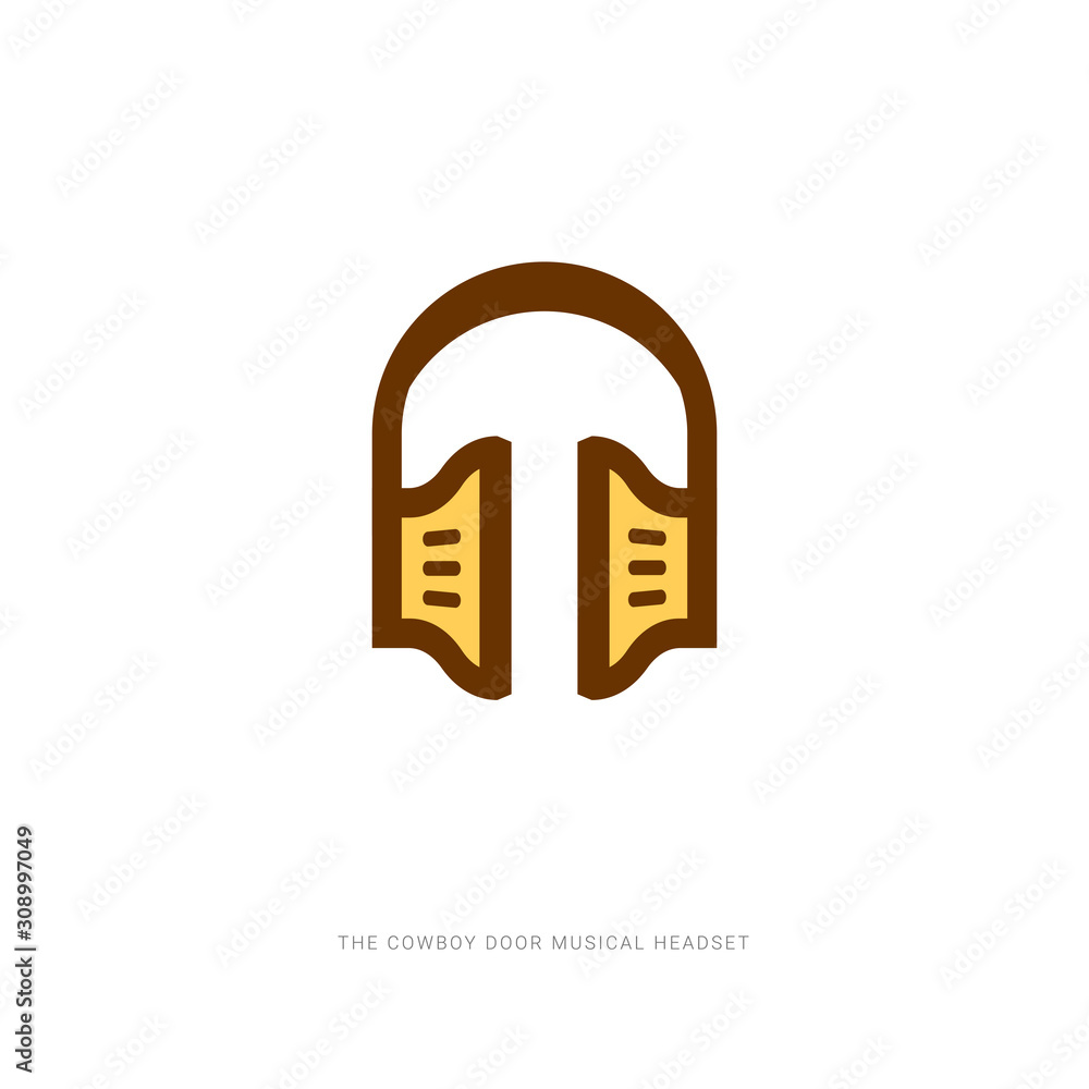 Fototapeta premium Abstract Cowboy Door as Headphone sign