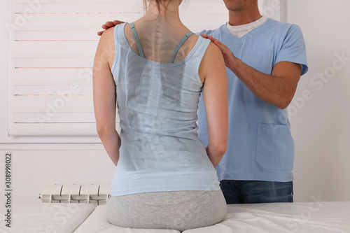 Scoliosis Spine Curve Anatomy, Posture Correction. Chiropractic treatment, Back pain relief.