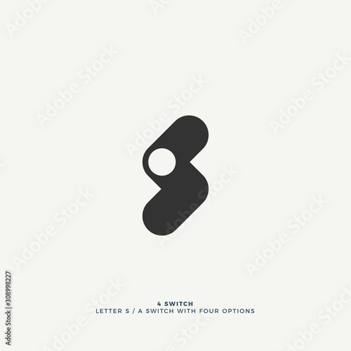 abstract S letter from switch panel