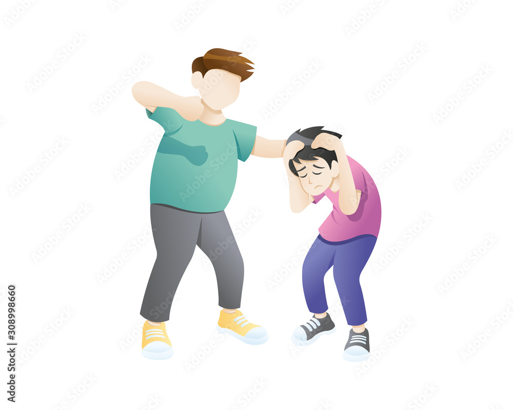 Physical bullying vector illustration Physical bullying vector illustration