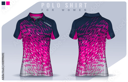 t-shirt sport design for women, Soccer jersey mockup for football club.  Polo Uniform template.