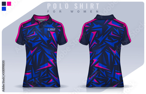 t-shirt sport design for women, Soccer jersey mockup for football club.  Polo Uniform template.