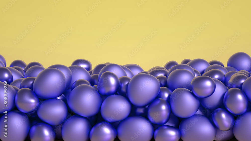 Fototapeta premium Beautiful background with beads, particles and simulation. 3d illustration, 3d rendering.