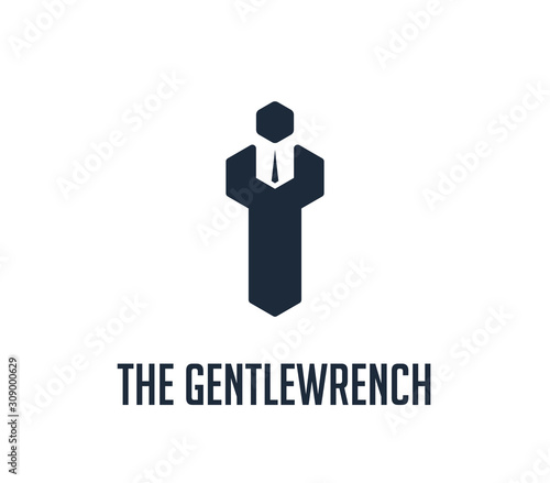 abstract gentle wrench Sign. Isolated Vector Illustration