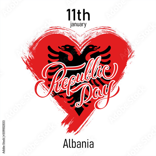 Albania Republic Day Vector Design Template Illustration. Good for greeting card, brochure, poster.