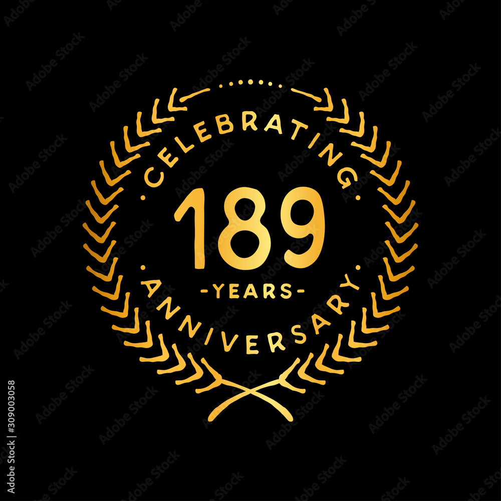 Fototapeta premium 189 years design template. 189th vector and illustration.