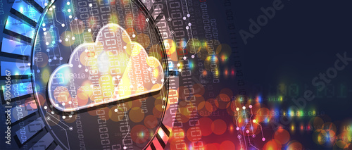 Cloud technology. Integrated digital web concept background