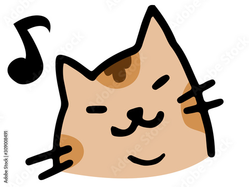 楽しそうなネコのイラスト