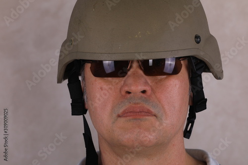 close-up portrait of a military man © serikbaib