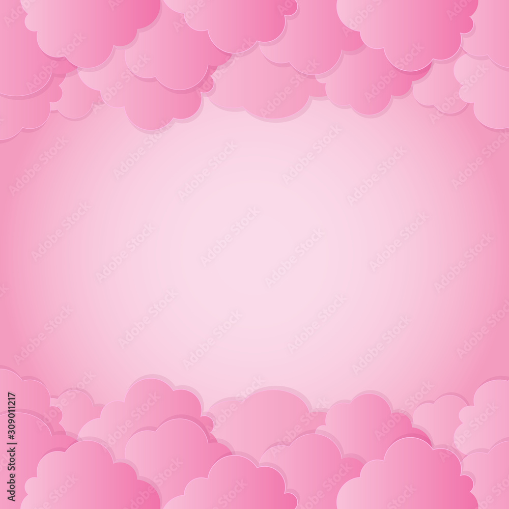Pink cloud vector illustration