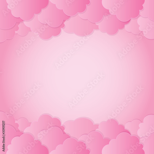 Pink cloud vector illustration © DUYGU YALÇIN