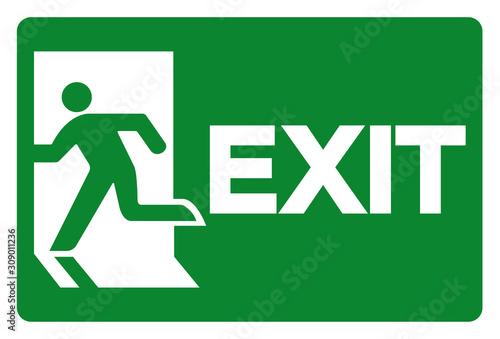 Exit Symbol Sign, Vector Illustration, Isolate On White Background Label. EPS10