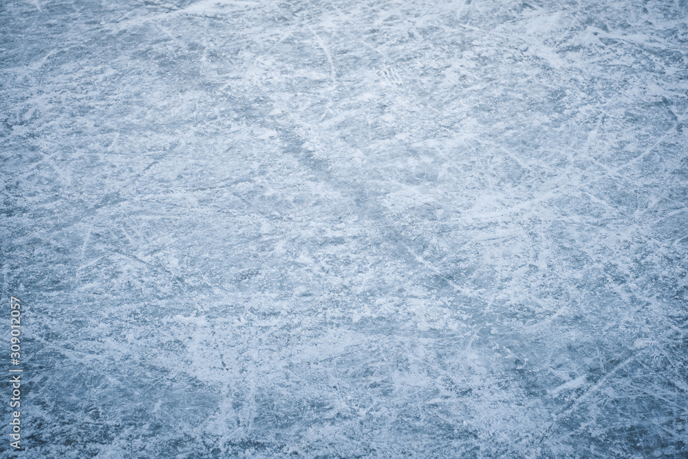 Blue ice with skate scratches Blue ice with skate scratches