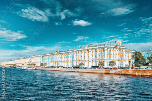 View of Saint Petersburg from Neva river. Russia