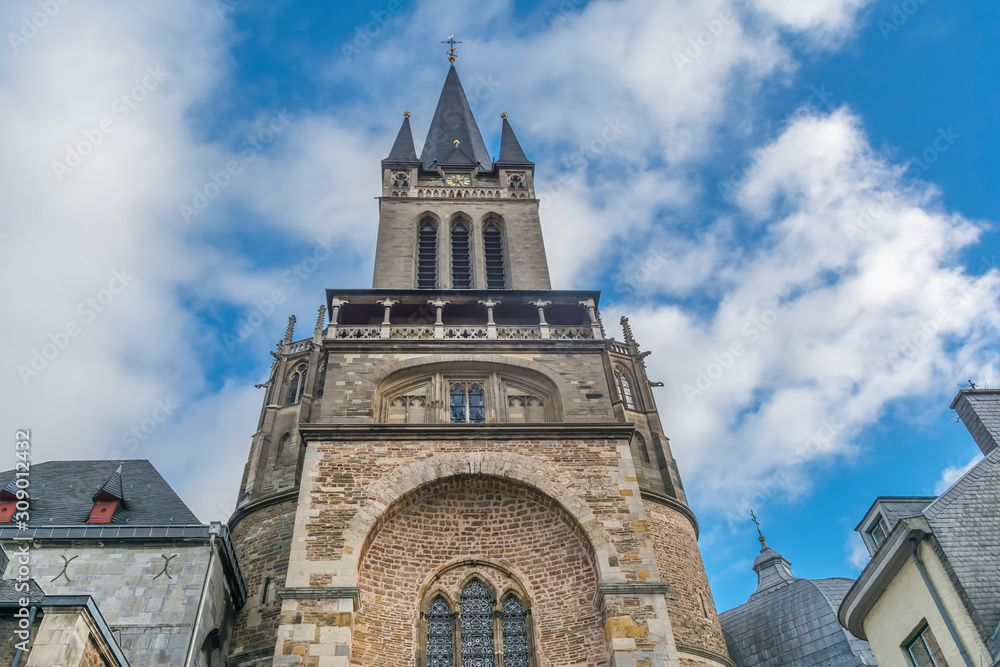 The Aachen Cathedral front facade