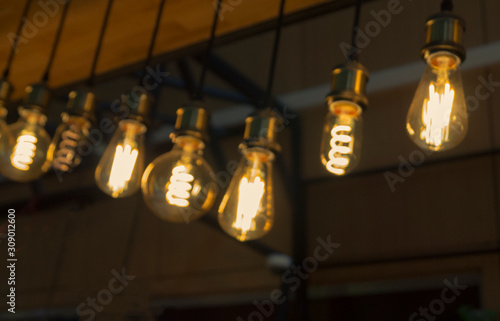 light bulbs against a dark wall