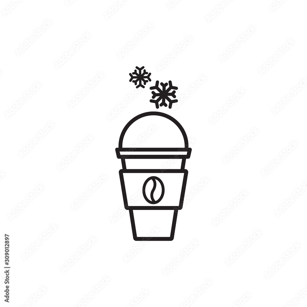 Disposable coffee cup icon with hot and cold icon Disposable coffee cup icon with hot and cold icon