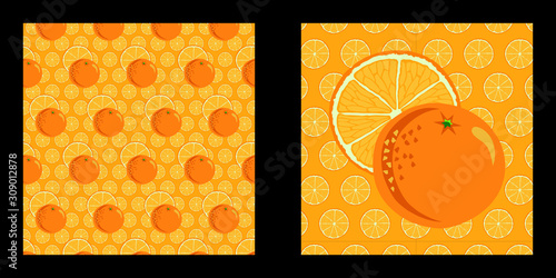 2 motifs sur le thème de l’orange. 