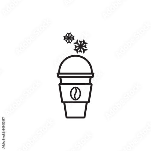 Disposable coffee cup icon with hot and cold icon