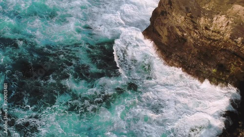 Wild Ocean water from above at the west coast of Ireland